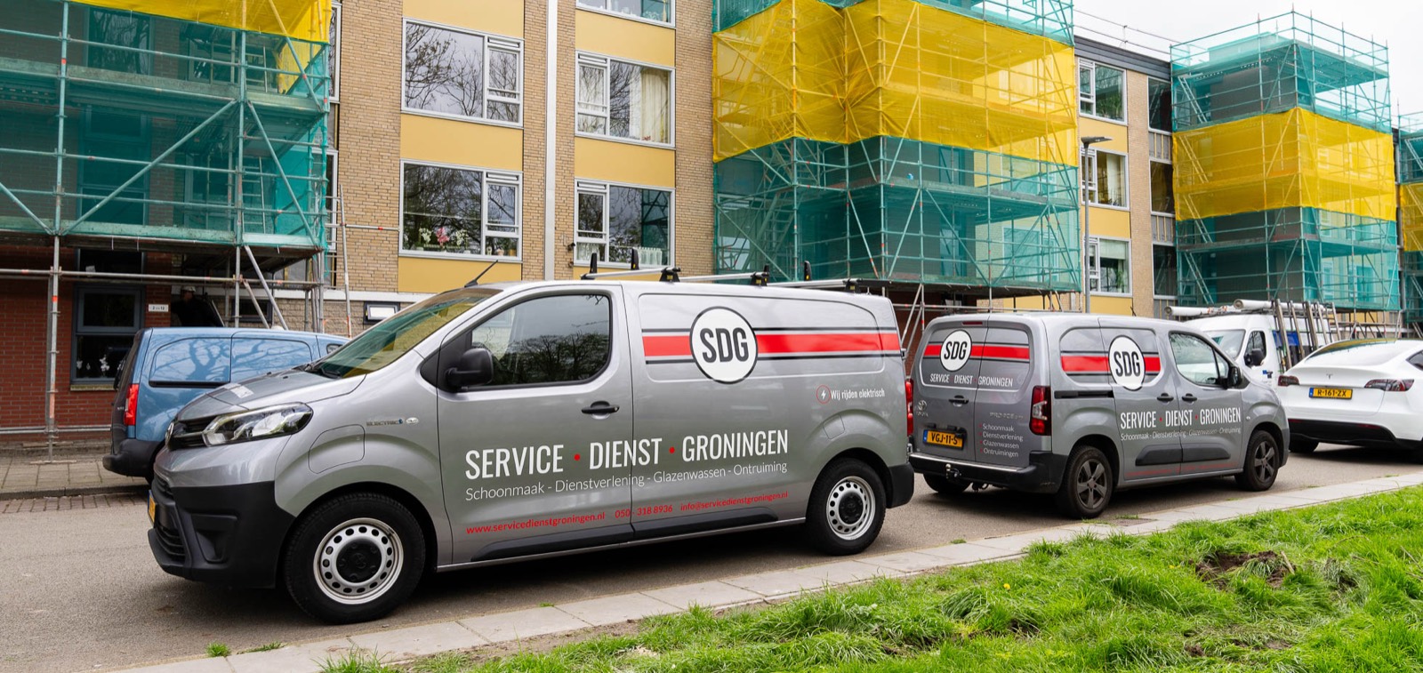 Bedrijfswagens van Service Dienst Groningen